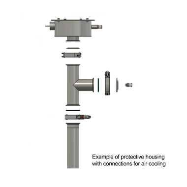 Heat protection housing with connections for air cooling